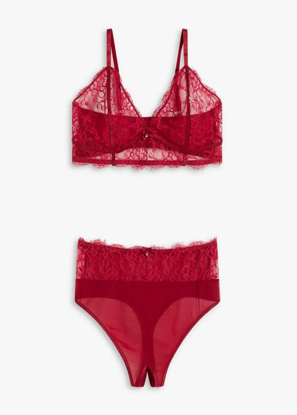 bonprix Wäsche·Erotikwäsche|Wäsche·Bhs|Bustier+Taillenstring ouvert (2-tlg.Set) abendrot