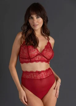 bonprix Wäsche·Erotikwäsche|Wäsche·Bhs|Bustier+Taillenstring ouvert (2-tlg.Set) abendrot