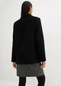 bonprix Bekleidung·Hosen|Nachhaltigere Materialien|Cabanjacke aus Wolle schwarz