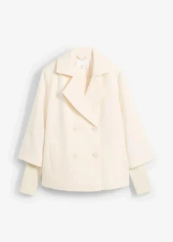 bonprix Bekleidung·Hosen|Jacken & Mäntel|Cabanjacke mit Strickärmeln naturbeige