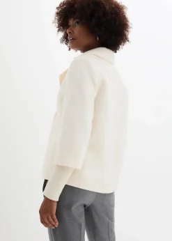 bonprix Bekleidung·Hosen|Jacken & Mäntel|Cabanjacke mit Strickärmeln naturbeige