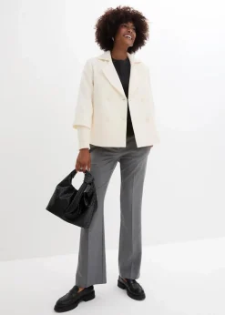 bonprix Bekleidung·Hosen|Jacken & Mäntel|Cabanjacke mit Strickärmeln naturbeige