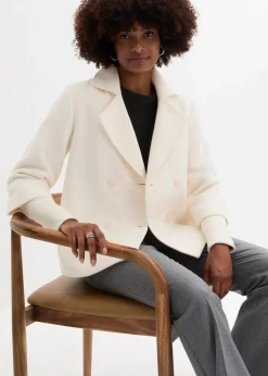 bonprix Bekleidung·Hosen|Jacken & Mäntel|Cabanjacke mit Strickärmeln naturbeige