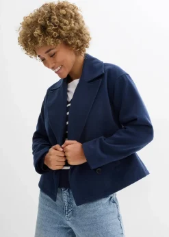 bonprix Jacken & Mäntel|Bekleidung·Hosen|Cabanjacke, Wollimitat dunkelblau