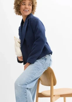 bonprix Jacken & Mäntel|Bekleidung·Hosen|Cabanjacke, Wollimitat dunkelblau