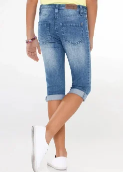 Capri Jeans Mid Waist mit verstellbarem Bund|bonprix Outlet