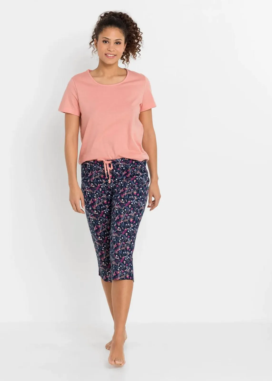 Capri Pyjama aus reiner Baumwolle (2er Pack)|bonprix Clearance