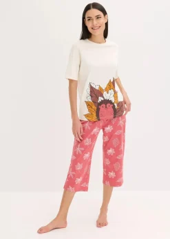 Capri Pyjama aus reiner Bio-Baumwolle|bonprix