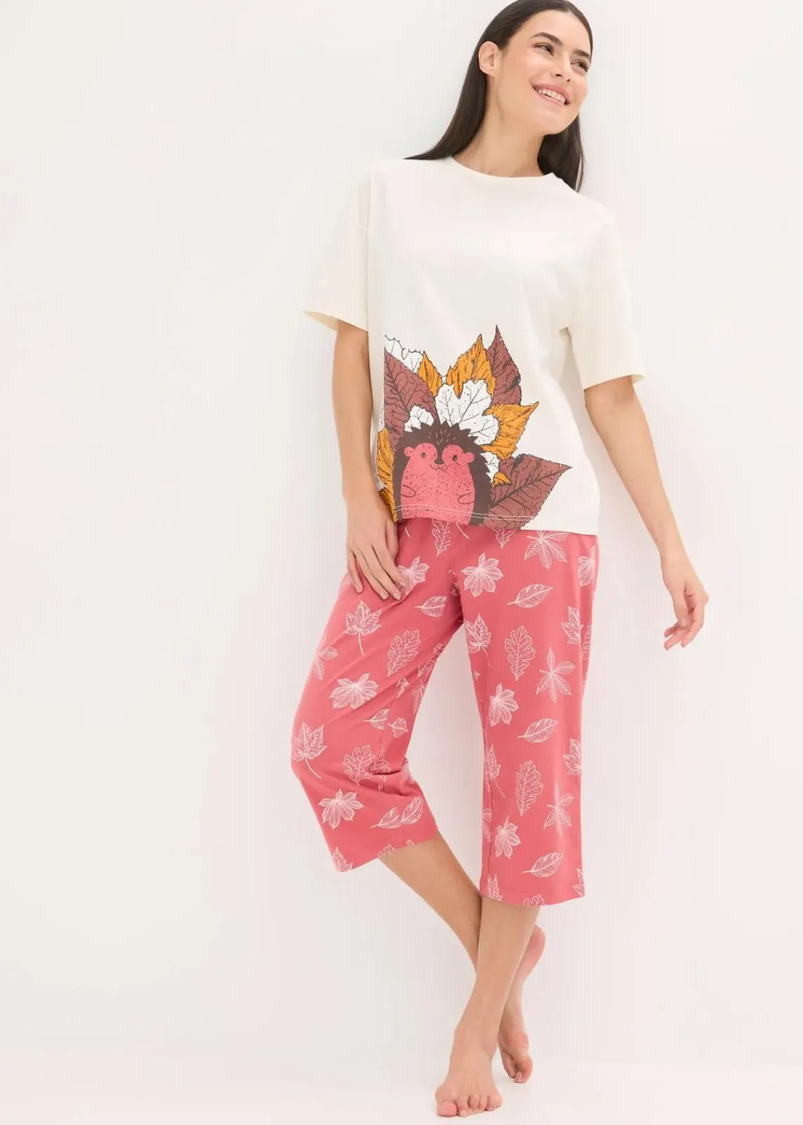 Capri Pyjama aus reiner Bio-Baumwolle|bonprix