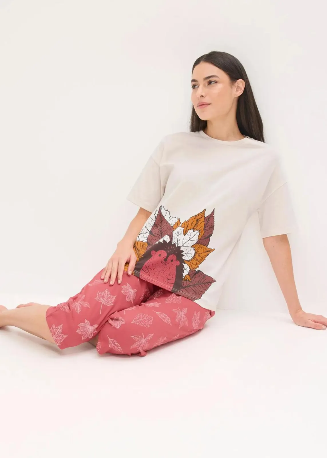 Capri Pyjama aus reiner Bio-Baumwolle|bonprix