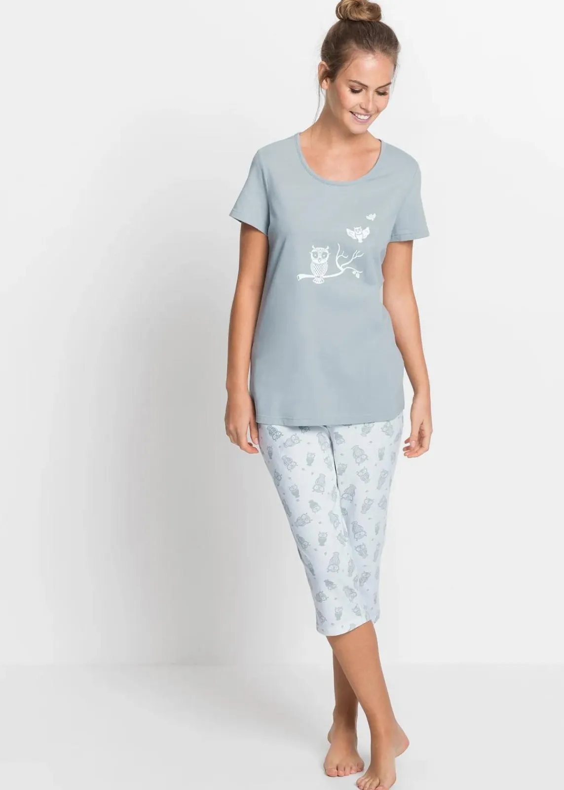 Capri Pyjama mit kurzen Ärmeln|bonprix Discount