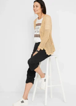 bonprix Bekleidung·Kleider|Hosen|Capri-Hose aus Baumwoll-Mix schwarz