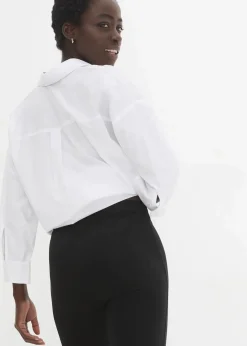 bonprix Hosen|Capri-Leggings aus Baumwoll-mix schwarz/silber