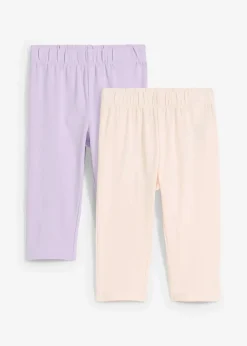 bonprix Mädchen 2-8 Jahre·Jeans & Hosen|Mädchen 2-8 Jahre·Mehrfachpacks|Capri-Leggings aus elastischem Bio-Baumwoll-Mix (2er Pack) cremerosa+zartflieder