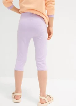 bonprix Mädchen 2-8 Jahre·Jeans & Hosen|Mädchen 2-8 Jahre·Mehrfachpacks|Capri-Leggings aus elastischem Bio-Baumwoll-Mix (2er Pack) cremerosa+zartflieder
