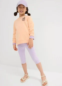 bonprix Mädchen 2-8 Jahre·Jeans & Hosen|Mädchen 2-8 Jahre·Mehrfachpacks|Capri-Leggings aus elastischem Bio-Baumwoll-Mix (2er Pack) cremerosa+zartflieder