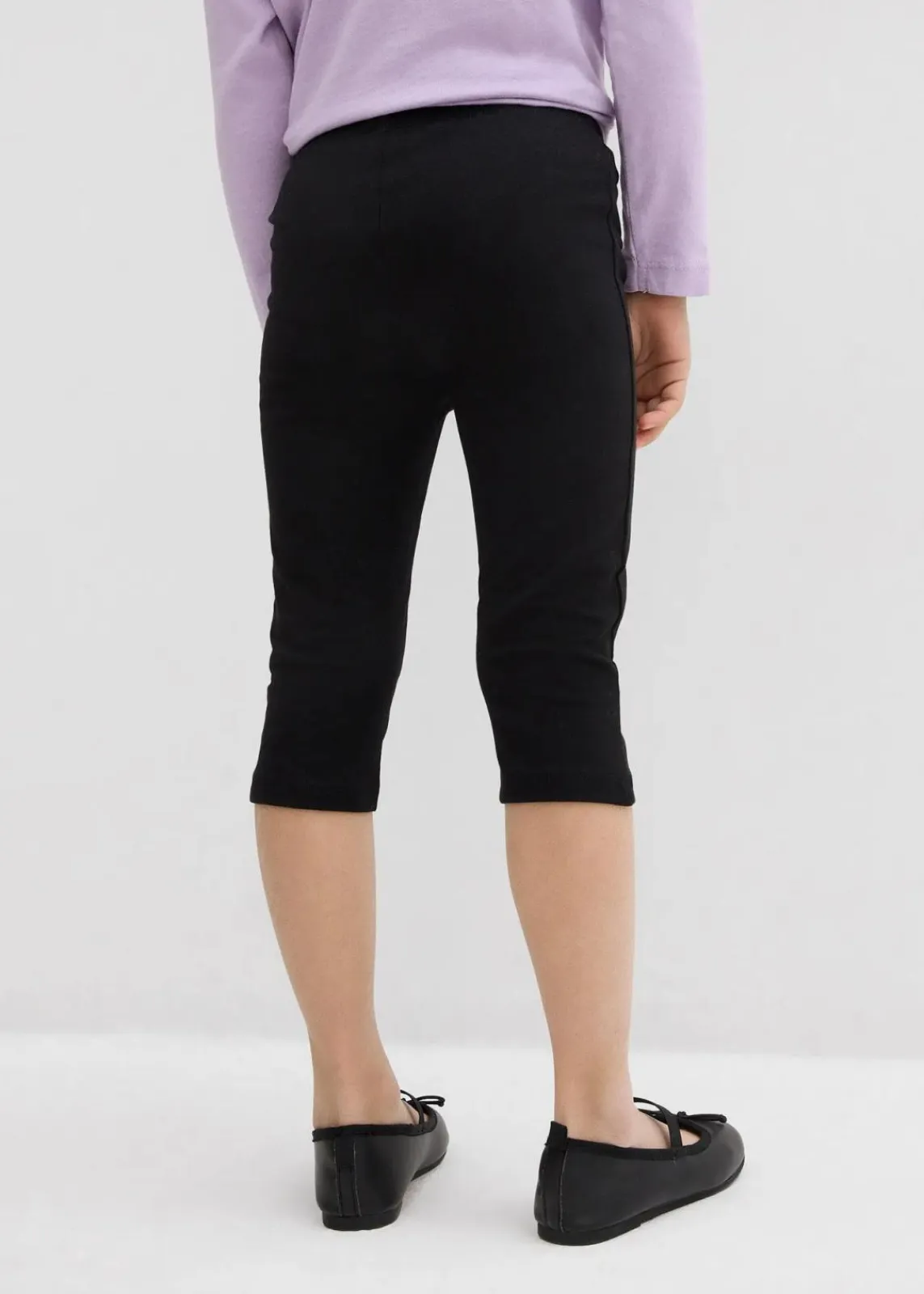 bonprix Mädchen 2-8 Jahre·Nachhaltigere Materialien|Mädchen 9-16 Jahre·Nachhaltigere Materialien|Capri-Leggings aus elastischem Bio-Baumwoll-Mix (2er Pack) schwarz