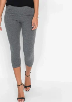 bonprix Basics|Hosen|Capri-Leggings (2er-Pack) grau+schwarz