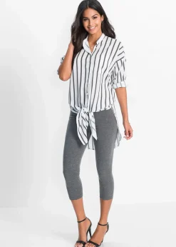 bonprix Basics|Hosen|Capri-Leggings (2er-Pack) grau+schwarz