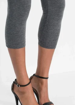 bonprix Basics|Hosen|Capri-Leggings (2er-Pack) grau+schwarz