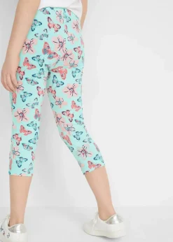 bonprix Mädchen 9-16 Jahre·Mehrfachpacks|Mädchen 9-16 Jahre·Hosen & Leggings|Capri-Leggings mit Bio-Baumwolle (2er Pack) mitternachtsblau + pastellmint