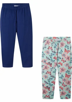 bonprix Mädchen 9-16 Jahre·Mehrfachpacks|Mädchen 9-16 Jahre·Hosen & Leggings|Capri-Leggings mit Bio-Baumwolle (2er Pack) mitternachtsblau + pastellmint