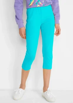 bonprix Mädchen 9-16 Jahre·Mehrfachpacks|Mädchen 9-16 Jahre·Hosen & Leggings|Capri-Leggings mit elastischem Bio-Baumwoll-Mix (2er Pack) aqua+hellfuchsia