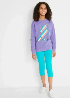 bonprix Mädchen 9-16 Jahre·Mehrfachpacks|Mädchen 9-16 Jahre·Hosen & Leggings|Capri-Leggings mit elastischem Bio-Baumwoll-Mix (2er Pack) aqua+hellfuchsia