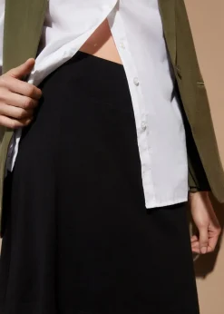 bonprix Bekleidung·Kleider|Nachhaltigere Materialien|Capri-Leggings mit Rock aus elastischem Baumwoll-Mix schwarz