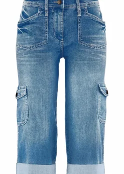 Cargo Jeans, Mid Waist, Stretch|bonprix Discount