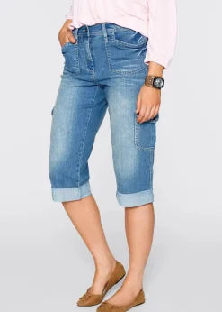 Cargo Jeans, Mid Waist, Stretch|bonprix Discount