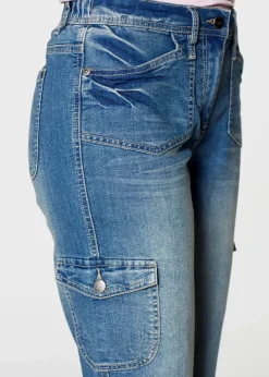 Cargo Jeans, Mid Waist, Stretch|bonprix Discount