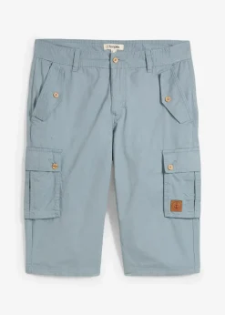 bonprix Shorts|Hosen|Cargo-Bermuda aus reiner Baumwolle, Regular Fit bleigrau