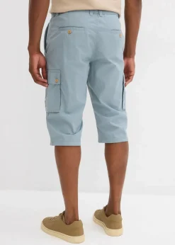 bonprix Shorts|Hosen|Cargo-Bermuda aus reiner Baumwolle, Regular Fit bleigrau