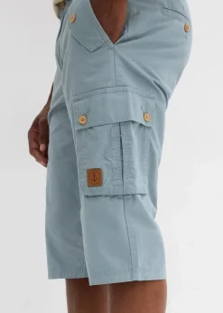 bonprix Shorts|Hosen|Cargo-Bermuda aus reiner Baumwolle, Regular Fit bleigrau