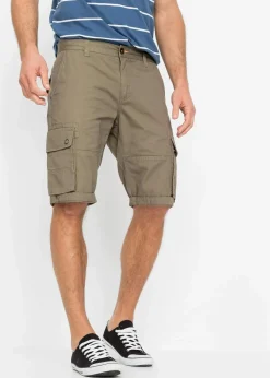 bonprix Hosen|Shorts|Cargo-Bermuda aus reiner Baumwolle, Regular Fit oliv