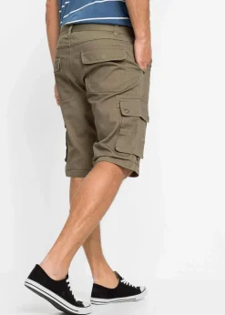 bonprix Hosen|Shorts|Cargo-Bermuda aus reiner Baumwolle, Regular Fit oliv