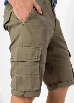 bonprix Hosen|Shorts|Cargo-Bermuda aus reiner Baumwolle, Regular Fit oliv