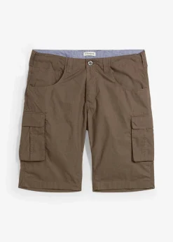 bonprix Große Größen|Shorts|Cargo-Bermuda aus reiner Baumwolle, Relaxed Fit khaki kariert