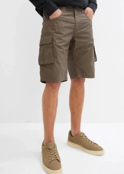 bonprix Große Größen|Shorts|Cargo-Bermuda aus reiner Baumwolle, Relaxed Fit khaki kariert