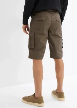bonprix Große Größen|Shorts|Cargo-Bermuda aus reiner Baumwolle, Relaxed Fit khaki kariert