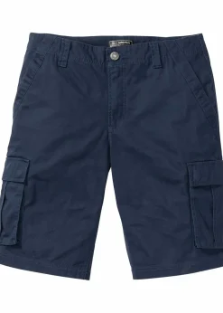 bonprix Große Größen|Shorts|Cargo-Bermuda aus reiner Baumwolle, Relaxed Fit dunkelblau