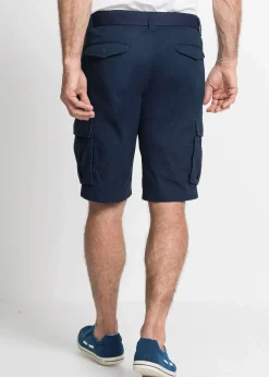 bonprix Große Größen|Shorts|Cargo-Bermuda aus reiner Baumwolle, Relaxed Fit dunkelblau