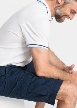 bonprix Große Größen|Shorts|Cargo-Bermuda aus reiner Baumwolle, Relaxed Fit dunkelblau