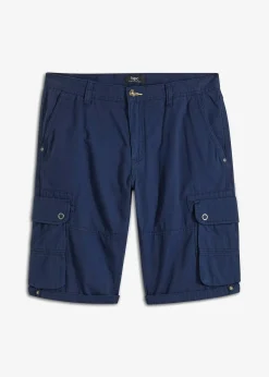 bonprix Große Größen|Shorts|Cargo-Bermuda aus reiner Baumwolle, Regular Fit dunkelblau