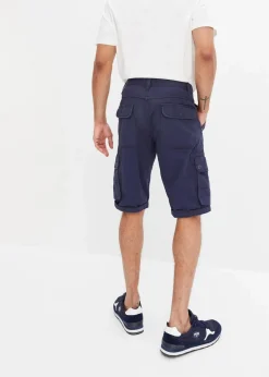 bonprix Große Größen|Shorts|Cargo-Bermuda aus reiner Baumwolle, Regular Fit dunkelblau