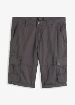 bonprix Hosen|Shorts|Cargo-Bermuda aus reiner Baumwolle, Regular Fit schiefergrau