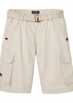 bonprix Große Größen|Shorts|Cargo-Bermuda mit Komfortbund und Gürtel, Regular Fit kitt