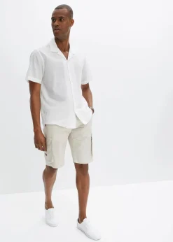 bonprix Große Größen|Shorts|Cargo-Bermuda mit Komfortbund und Gürtel, Regular Fit kitt