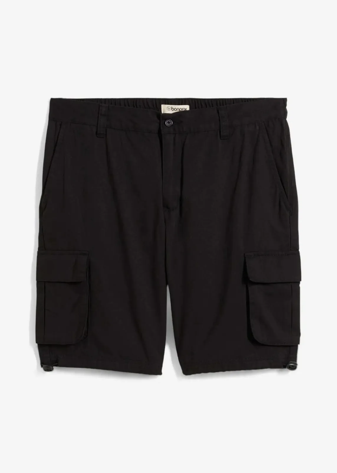 bonprix Hosen|Shorts|Cargo-Bermuda mit Komfortbund, Regular Fit schwarz